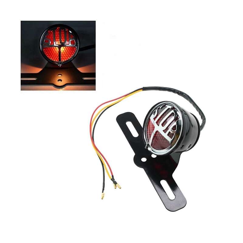 Motorcycle Led Retro Taillight Stop Tail Light Number Plate Rear Lamp for Chopper Cafe