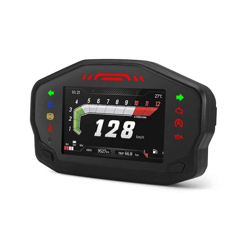 Motorcycle Led Speedometer Lcd Digital Odometer Fuel Gauge for 1/2/4 Cylinder