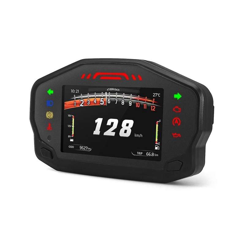 Motorcycle Led Speedometer Lcd Digital Odometer Fuel Gauge for 1/2/4 Cylinder