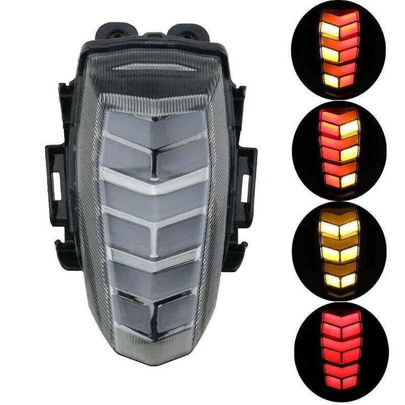 Motorcycle LED Tail Lights Black Lens Brake Rear Turn Signals Integrated Light for YZF-R15 V3 2018-2
