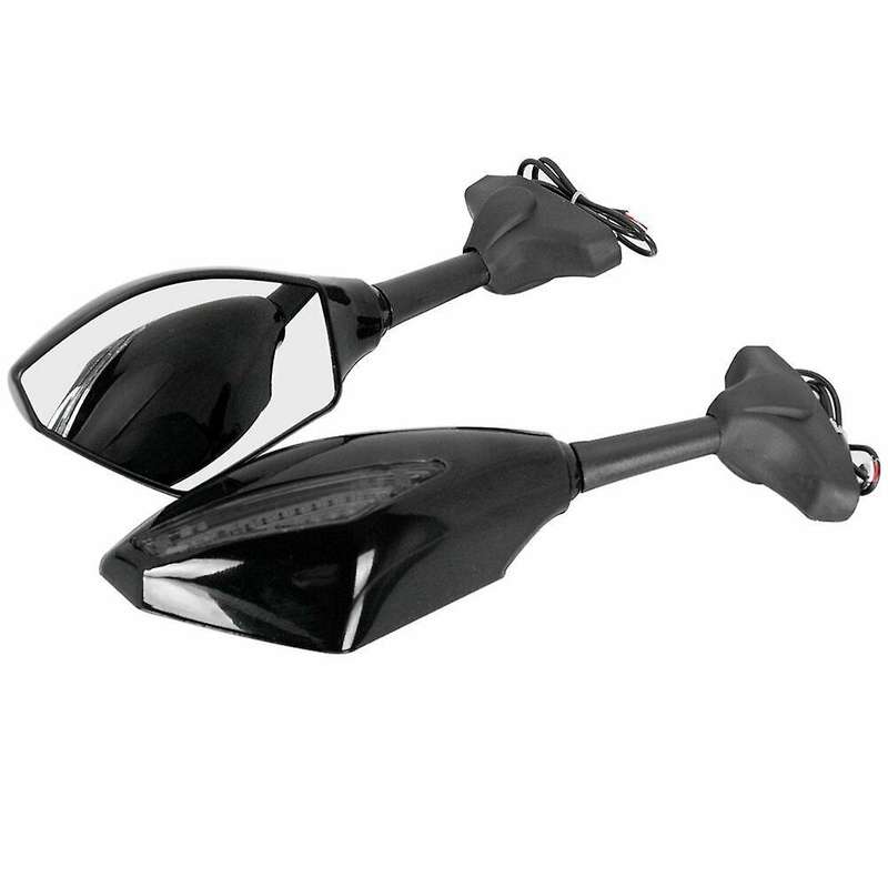 Motorcycle LED Turn Signal Integrated Mirrors for YZF R1 R6 FZ1 FZ6 600R R3