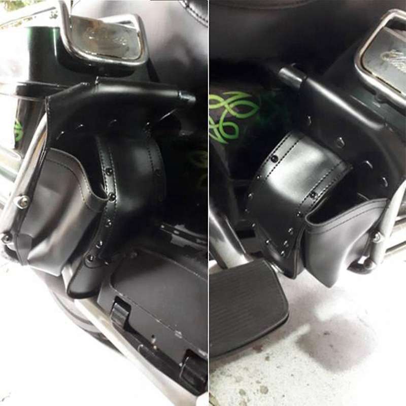 Motorcycle Left Saddle Bag Water Bottle Holder Bag Side Case Bag for Touring Road Street Glide