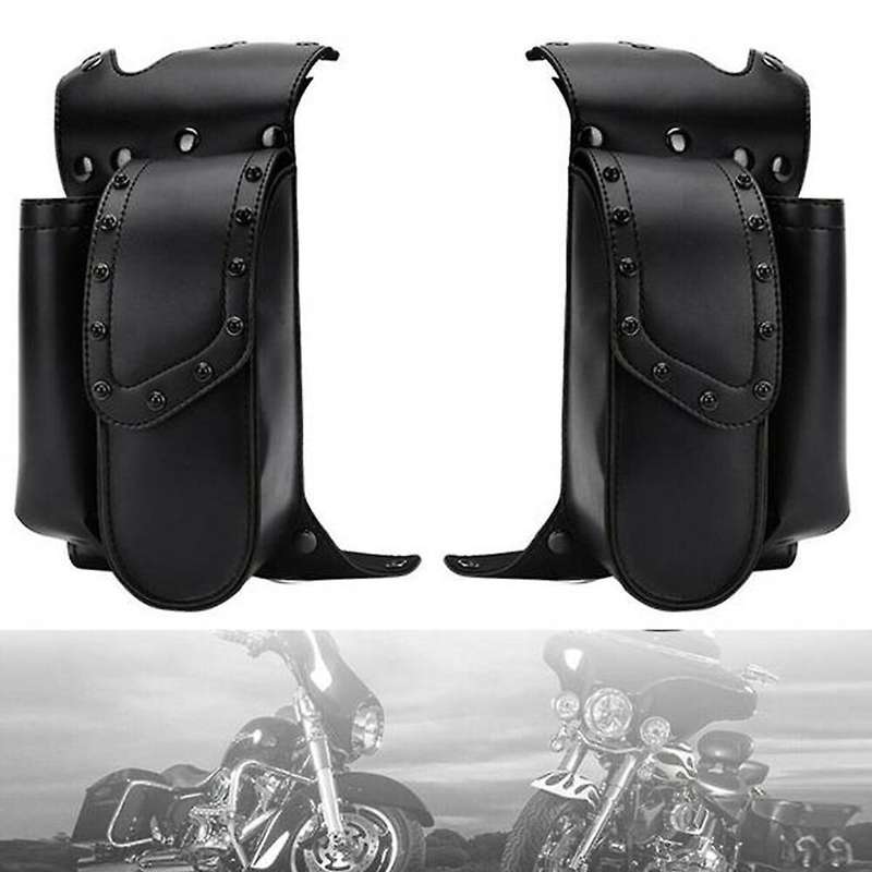 Motorcycle Left Saddle Bag Water Bottle Holder Bag Side Case Bag for Touring Road Street Glide