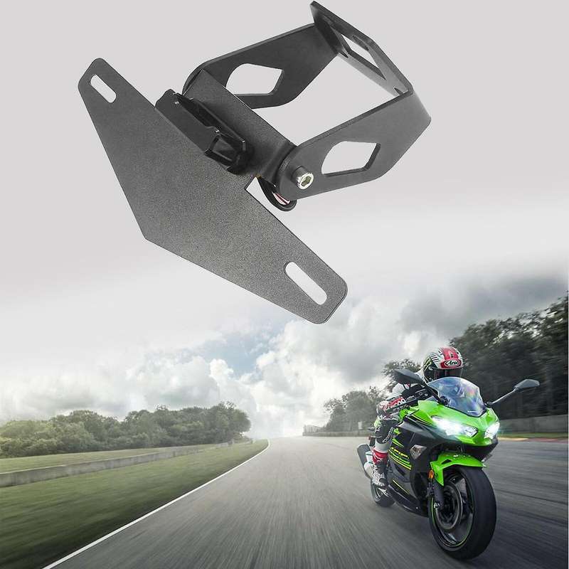 Motorcycle License Plate Bracket Holder Mount LED Light for NINJA 400 2018-2019 NINJA 250 Z400 2019-