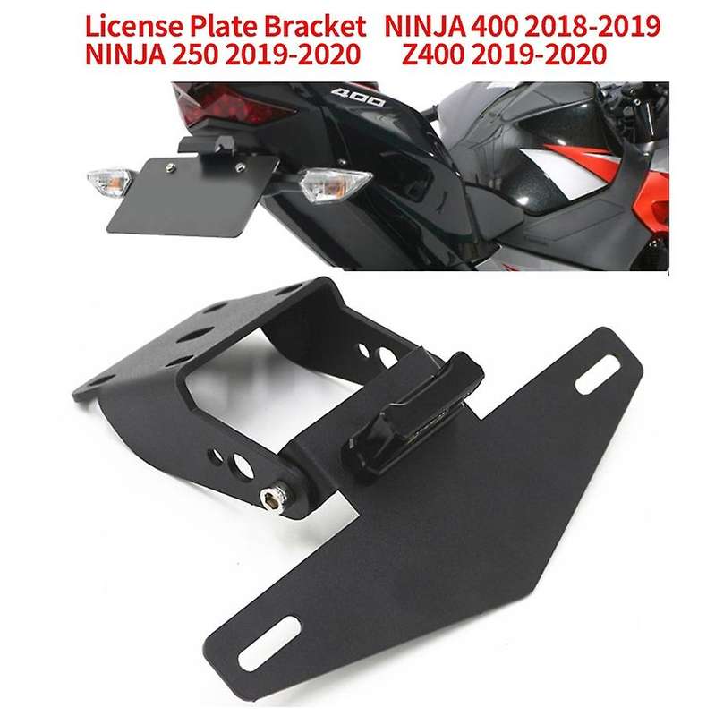 Motorcycle License Plate Bracket Holder Mount LED Light for NINJA 400 2018-2019 NINJA 250 Z400 2019-