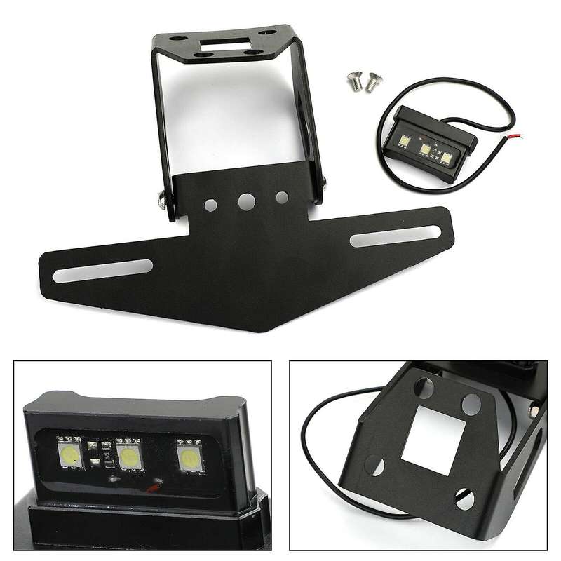 Motorcycle License Plate Bracket Holder Mount LED Light for NINJA 400 2018-2019 NINJA 250 Z400 2019-