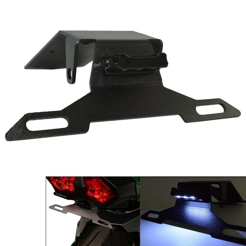 Motorcycle License Plate Bracket Holder Mount LED Light for NINJA H2 H2- Zx1000 2018-2020