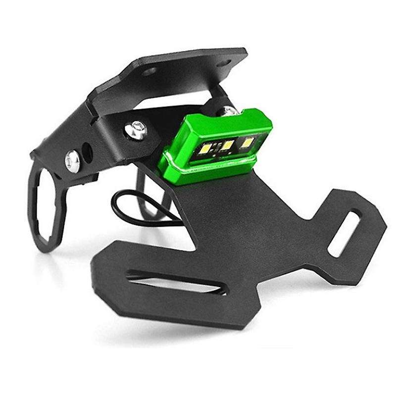 Motorcycle License Plate Holder Frame with LED Light for Z900 Z900RS,Green + Black
