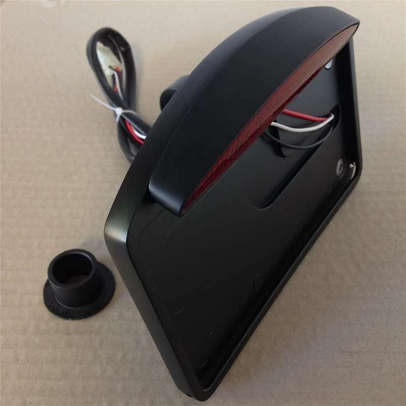 Motorcycle License Plate LED Tail Light Horizontal Side Mount Bracket Holder for Chopper Custom Tour