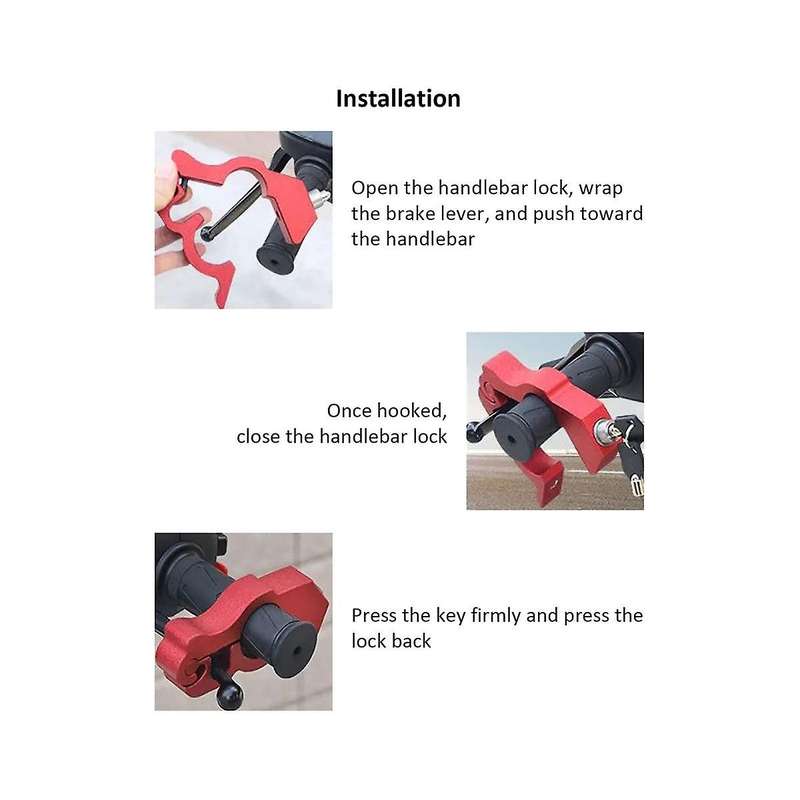 Motorcycle Lock, Handlebar Lock with 2 Keys, Anti Theft Motorcycle Brake Lock for Motorcycle Bike At