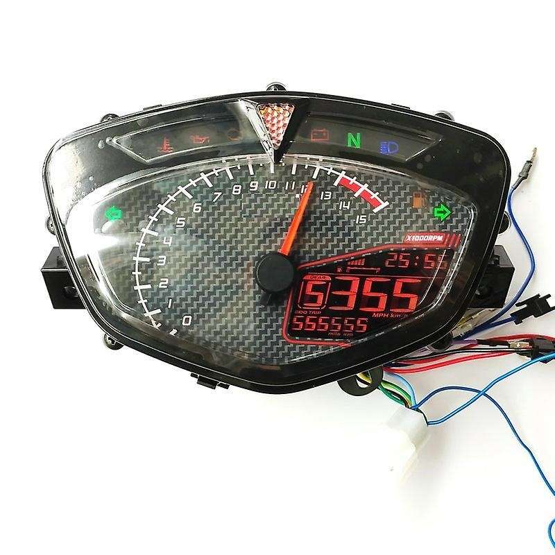 Motorcycle Meter Gauge Instrument 7 Color LCD Speedometer Water Temp RPM Odometer for LC135 C8 Racin