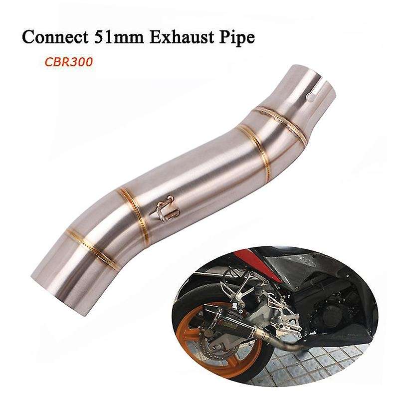 Motorcycle Middle Pipe Link Pipe Exhaust Slip-on Section for CBR300 without Exhaust Muffler