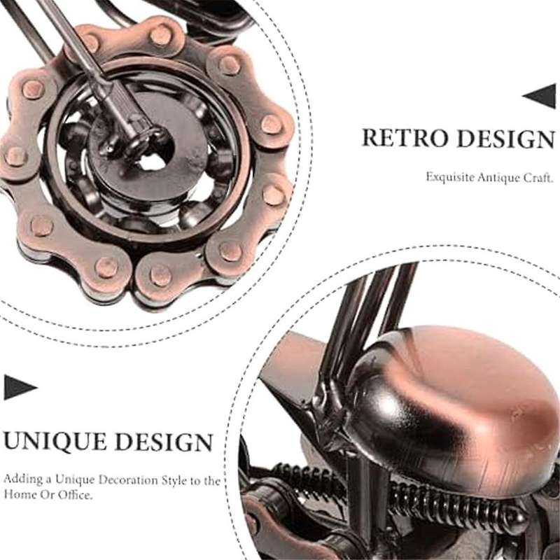 Motorcycle Model Vintage Motorcycle Sculpture Retro Motorcycle Handicraft Metal Motorcycle Ornaments