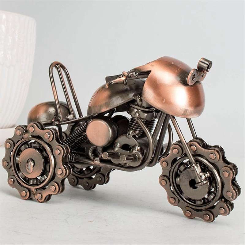 Motorcycle Model Vintage Motorcycle Sculpture Retro Motorcycle Handicraft Metal Motorcycle Ornaments