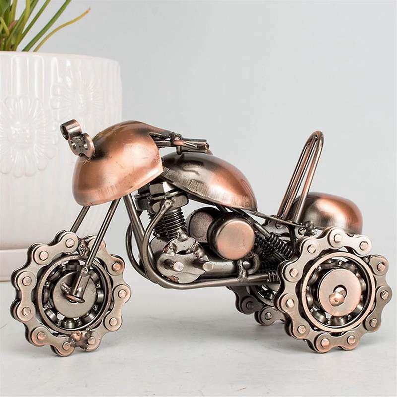 Motorcycle Model Vintage Motorcycle Sculpture Retro Motorcycle Handicraft Metal Motorcycle Ornaments