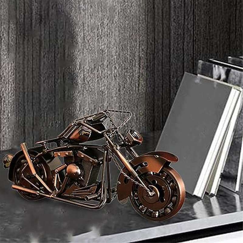 Motorcycle Model Motorbike Iron Art Sculpture Collection Multipurpose Classical Collectible Vintage