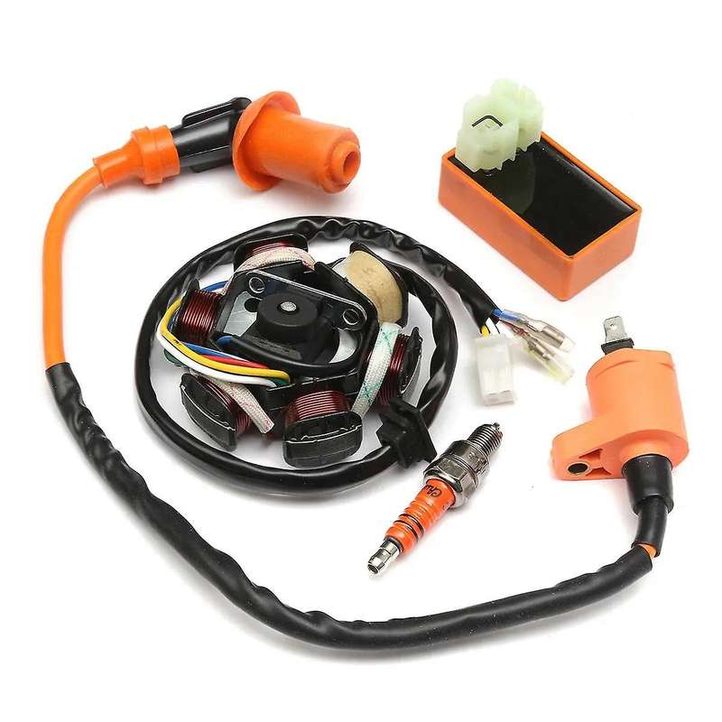 Motorcycle Modification Parts Racing Ignition Coil Stator CDI Spark Plug for GY6 49Cc 50Cc Scooter M