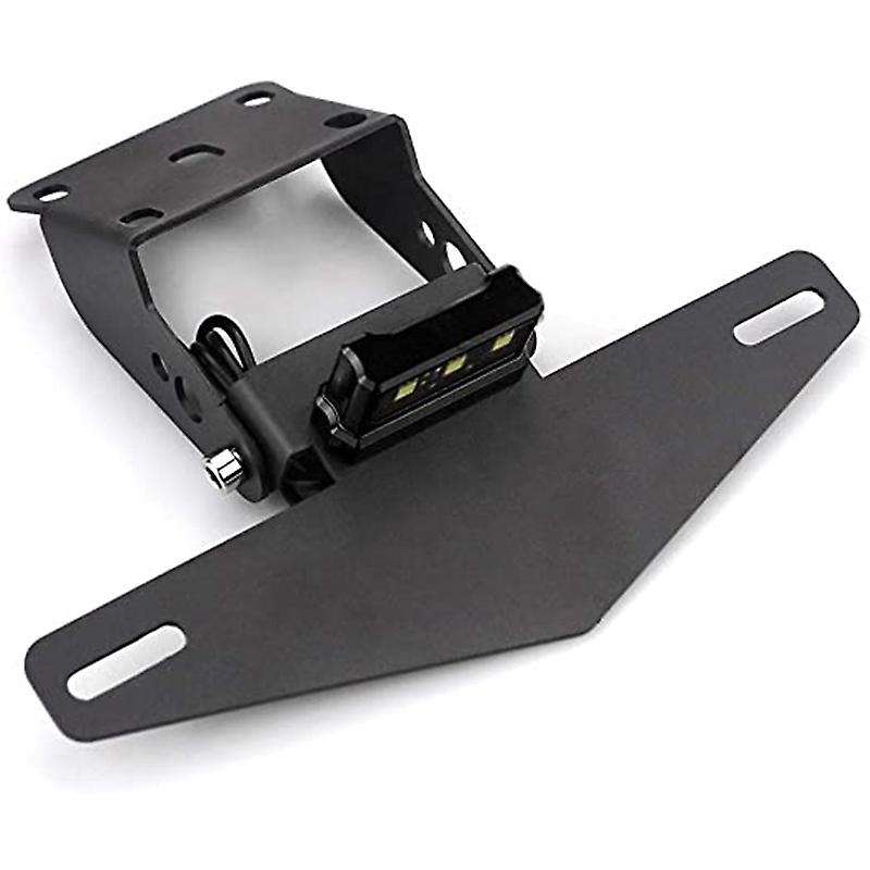 Motorcycle Modified License Plate Frame with Light for 125 200 250 390 2013-2019 Black
