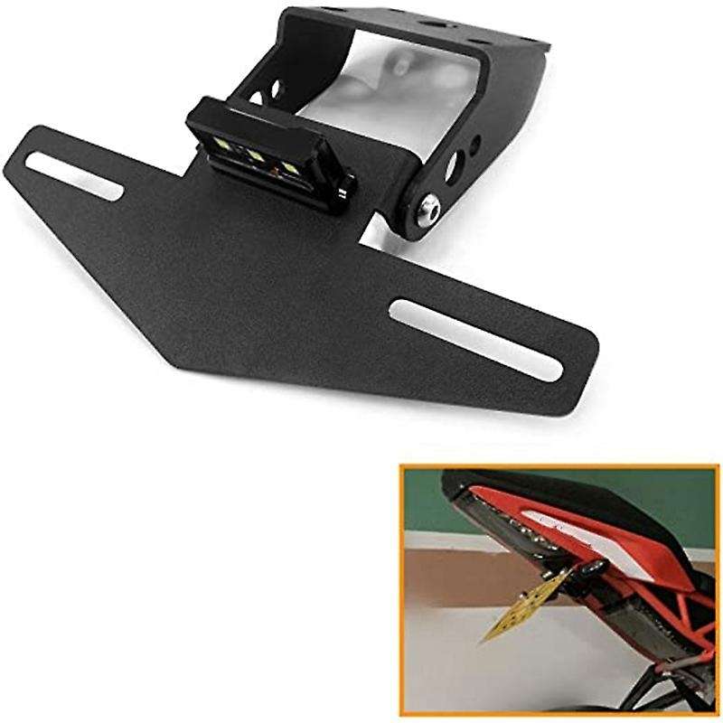 Motorcycle Modified License Plate Frame with Light for 125 200 250 390 2013-2019 Black