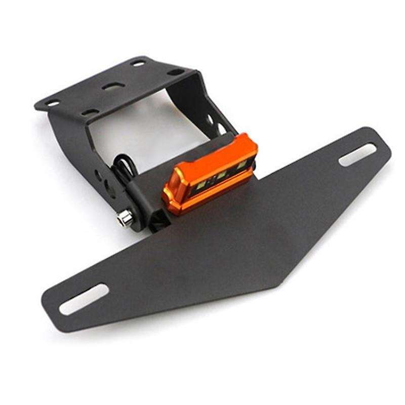 Motorcycle Modified License Plate Frame with Light for 125 200 250 390 2013-2019 Orange