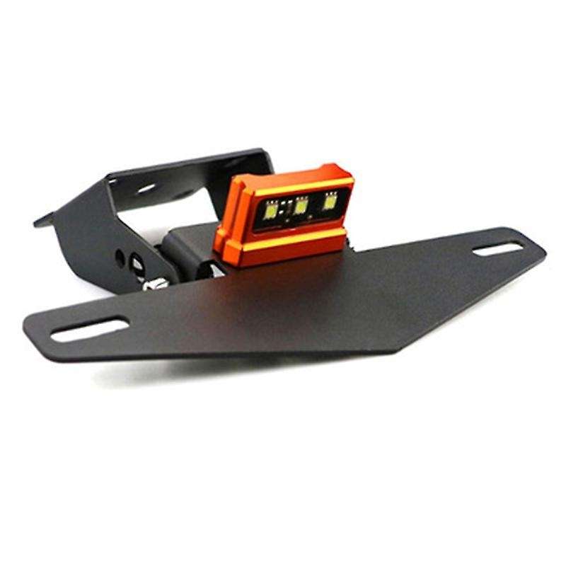 Motorcycle Modified License Plate Frame with Light for 125 200 250 390 2013-2019 Orange