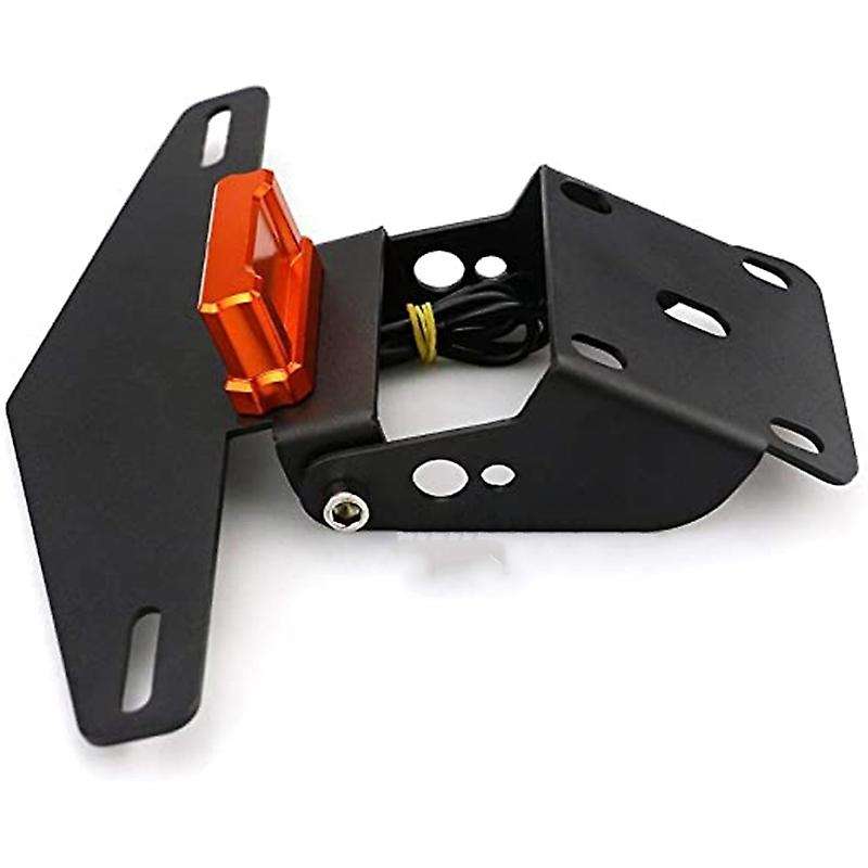 Motorcycle Modified License Plate Frame with Light for 125 200 250 390 2013-2019 Orange