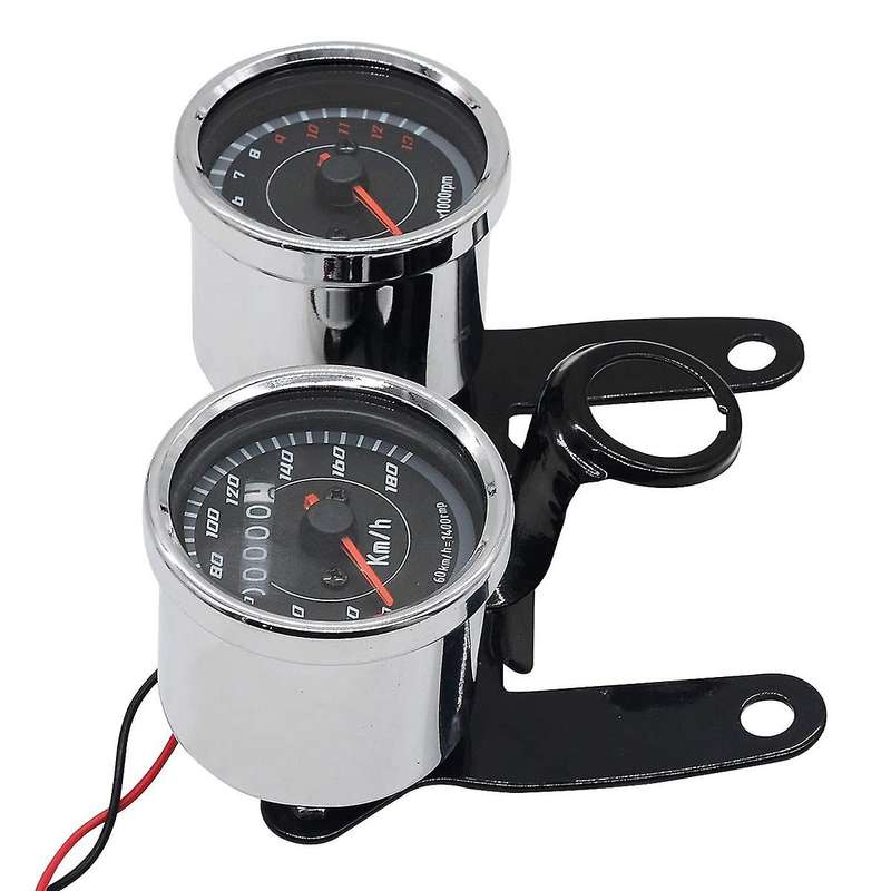Motorcycle Modified Odometer Dual Range Meter Code Table Led Tachometer Double Round
