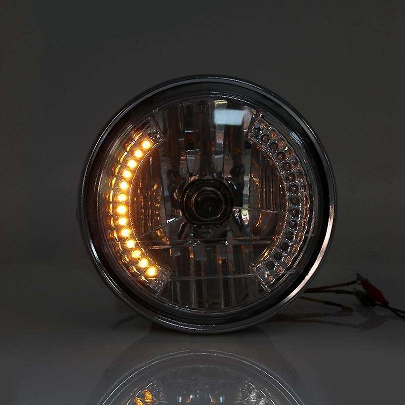 Motorcycle Modified Retro Headlights 8 Inch Angel Ring Headlights for Chopper Far Near Light Steerin