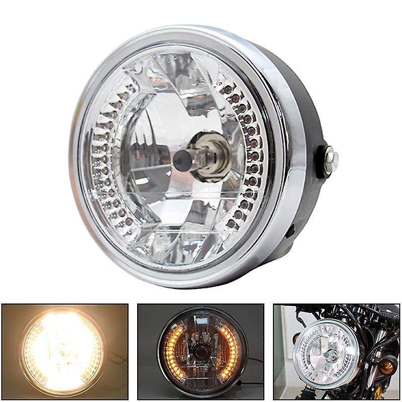 Motorcycle Modified Retro Headlights 8 Inch Angel Ring Headlights for Chopper Far Near Light Steerin