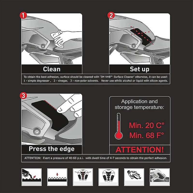 Motorcycle Non- Side Fuel Tank Stickers Waterproof Pad for Panigale V2 899 959 1199 1299