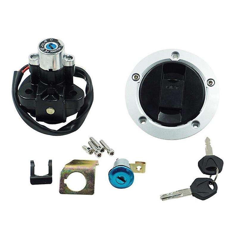 Motorcycle Oil Fuel Tank Gas Cap Kit Ignition Switch Lock with 2 Keys for GSF650 Bandit GSXR 600 GSX