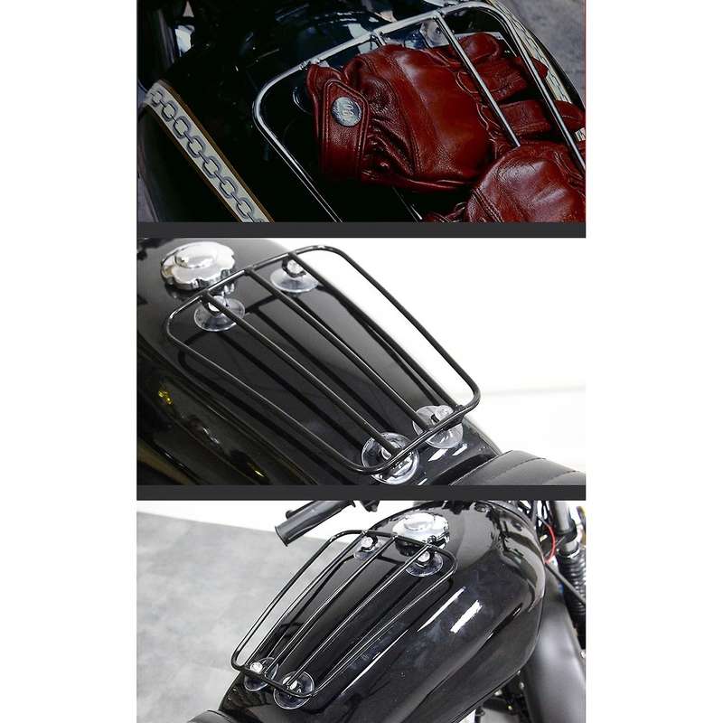 Motorcycle Oil Fuel Tank Luggage Shelf Rack Steel Rear Rack Luggage Bracket with Sucker (Silver)