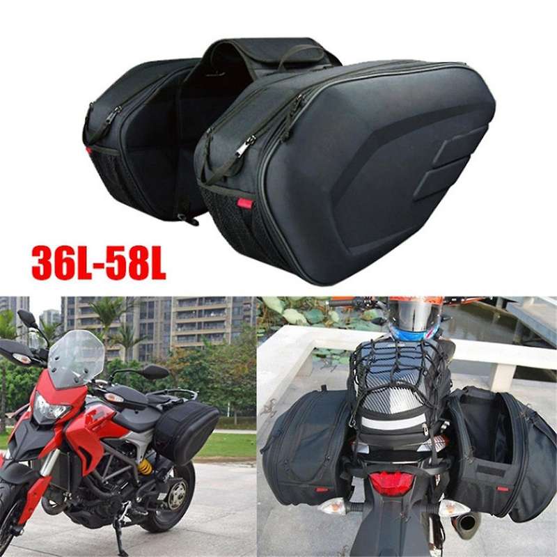 Motorcycle Oxford Cloth Waterproof Rear Back Seat Bag 36L-58L Travel Bag Saddle Bag Side Helmet Bag
