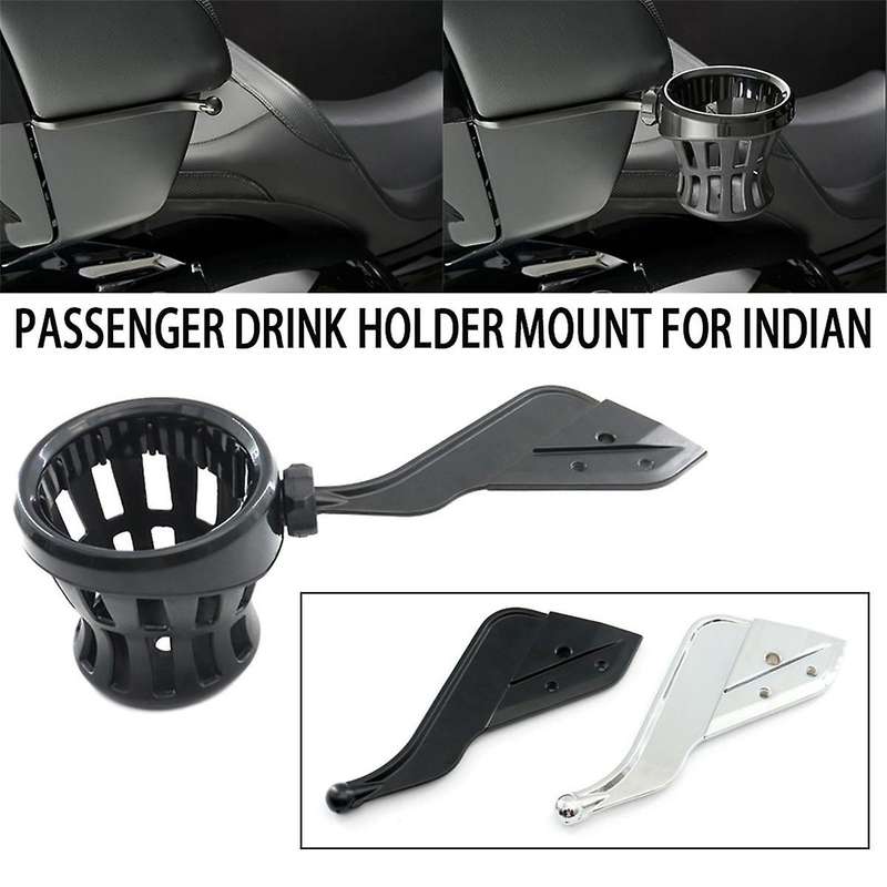 Motorcycle Passenger Drink Cup Holder Mount for Indian Pursuit Pursuit Limited Black