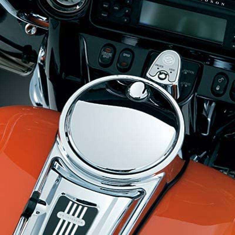 Motorcycle Push Button Fuel Door Latch for Touring Glide Road Glide Street Glide Chrome