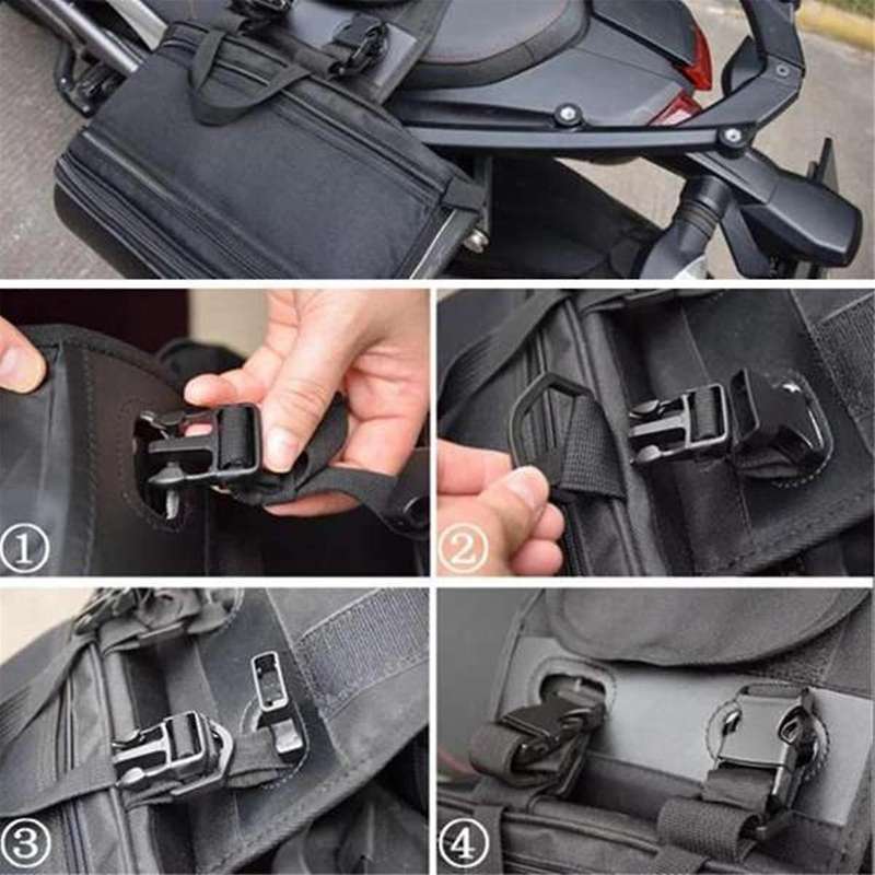 Motorcycle PU Leather Waterproof Rear Back Seat Bag 36L-58L Travel Bag Saddle Bag Side Helmet Bag R
