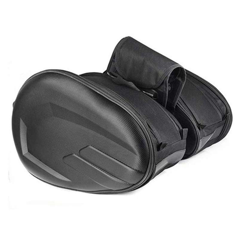 Motorcycle PU Leather Waterproof Rear Back Seat Bag 36L-58L Travel Bag Saddle Bag Side Helmet Bag R