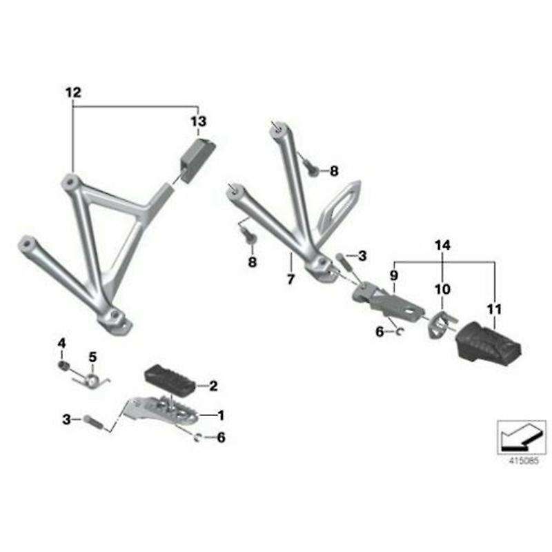 Motorcycle Rear Assembly Foot Pegs Pedals Footrest +Footpeg Holder for R1200GS LC /ADV 2013-2019