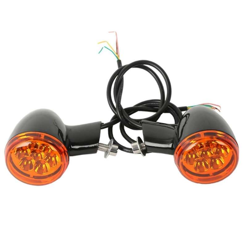 Motorcycle Rear Amber Turn Signals Lights Bracket Motorcycle Light for XL 883 1200 1992-Up (Black)