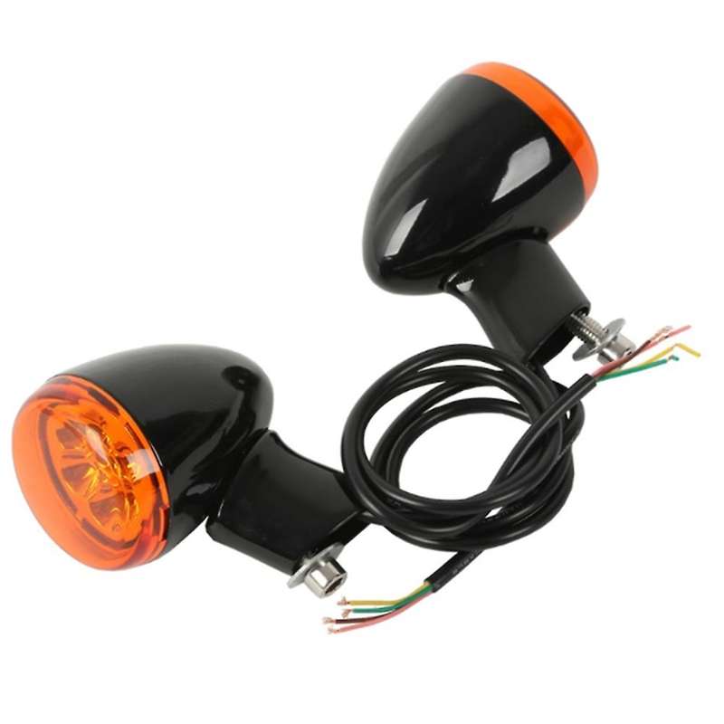 Motorcycle Rear Amber Turn Signals Lights Bracket Motorcycle Light for XL 883 1200 1992-Up (Black)