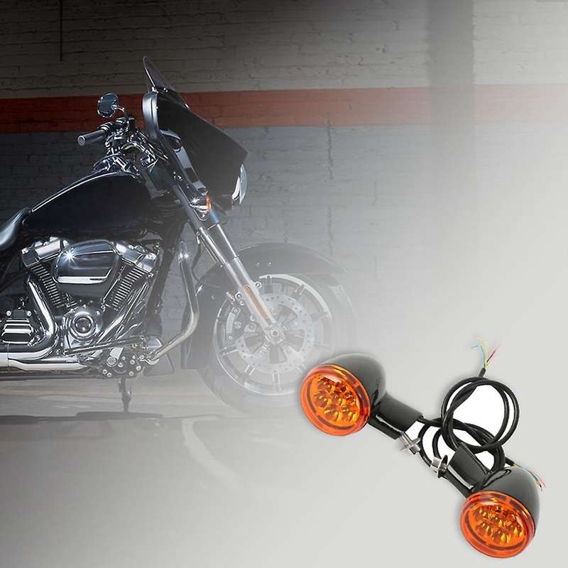 Motorcycle Rear Amber Turn Signals Lights Bracket Motorcycle Light for XL 883 1200 1992-Up (Black)