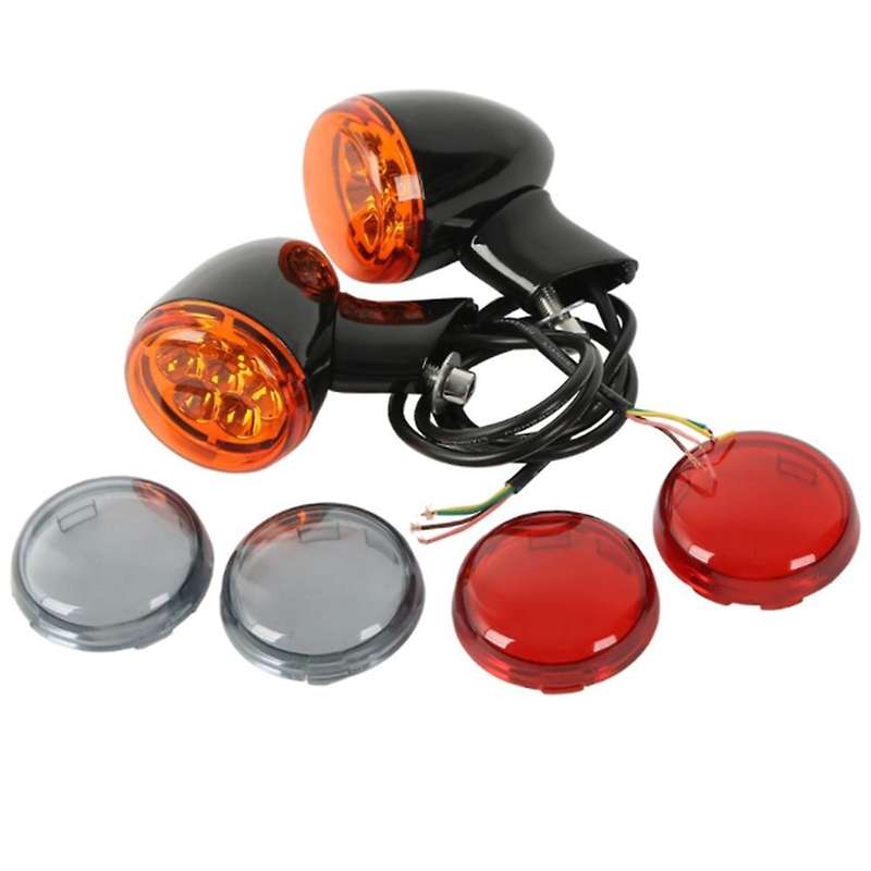 Motorcycle Rear Amber Turn Signals Lights Bracket Motorcycle Light for XL 883 1200 1992-Up (Black)
