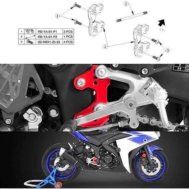 Motorcycle Rear Base Rear Pedal Bracket Rearset Rear Set Base Foot Pegs for R25 R3 MT03 MT25 2013-20