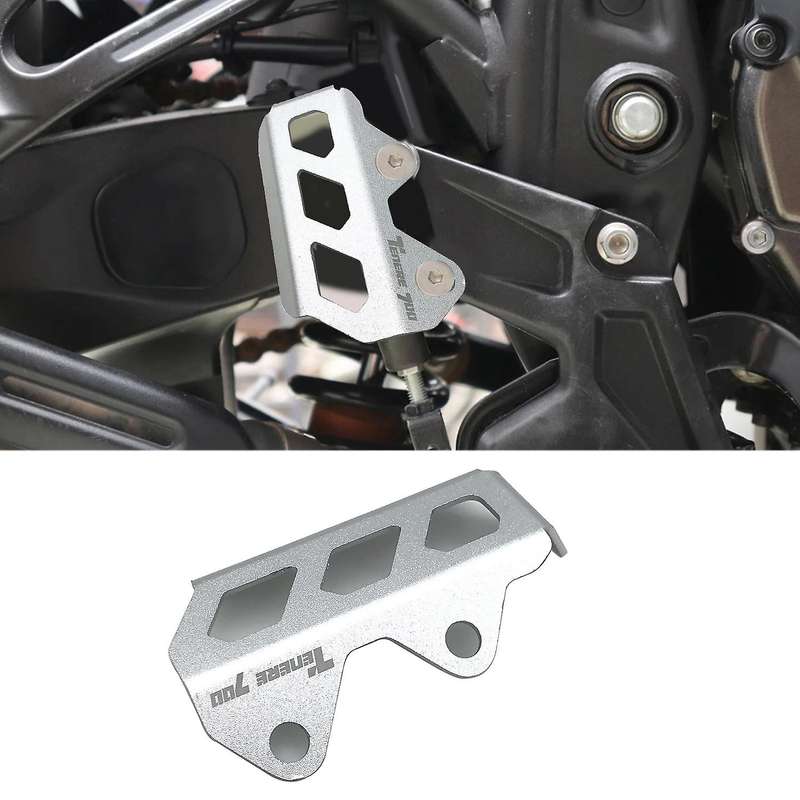 Motorcycle Rear Brake Fluid Reservoir Guard Cover Protector for 700 T7 XTZ700 2017-2021 Silver