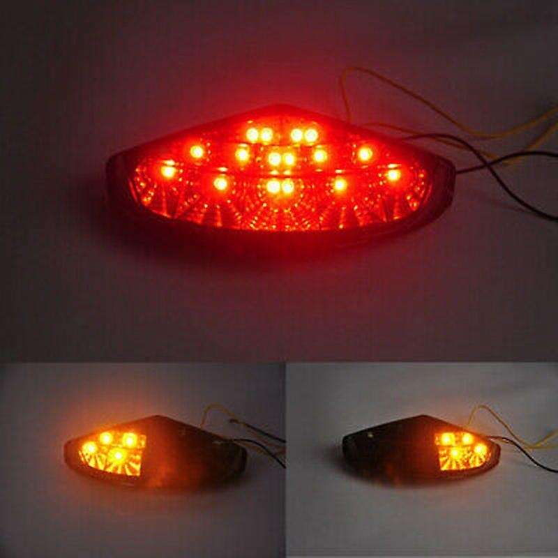 Motorcycle Rear Brake Light with Steering Tail Light Assembly for 696 795 796 1100S 1100(Clear)