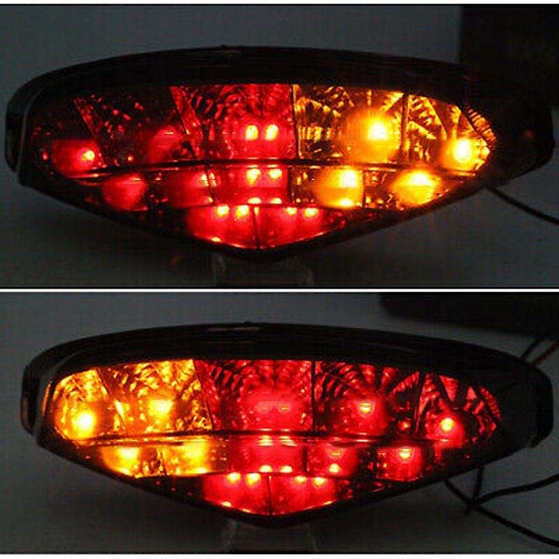 Motorcycle Rear Brake Light with Steering Tail Light Assembly for 696 795 796 1100S 1100(Red)