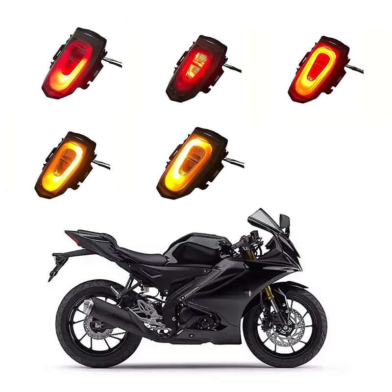 Motorcycle Rear LED Dynamic Brake Light Taillight for R15 V3 2017-2022 V4 R15M 2023+ Turn Signal Lig