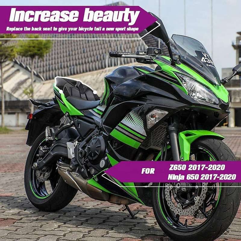 Motorcycle Rear Passenger Pillion Seat Cowl Fairing Cover for 650 Z650 2017-2020(Dark Green)