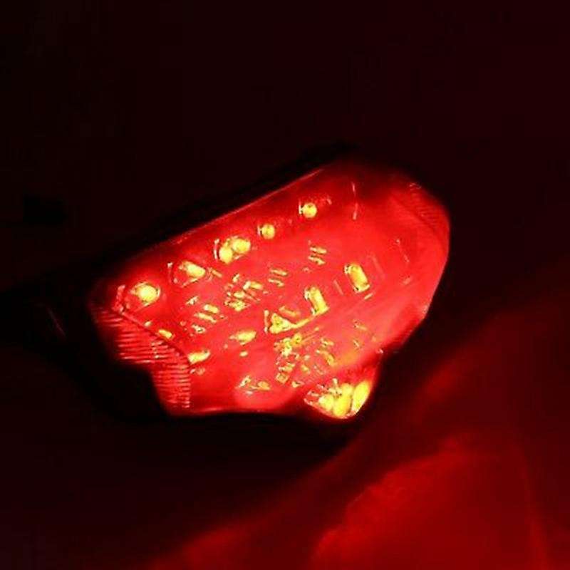 Motorcycle Rear Tail Light Integrated Rear LED Turn Signal for FZ6 2004-2008 (Black)