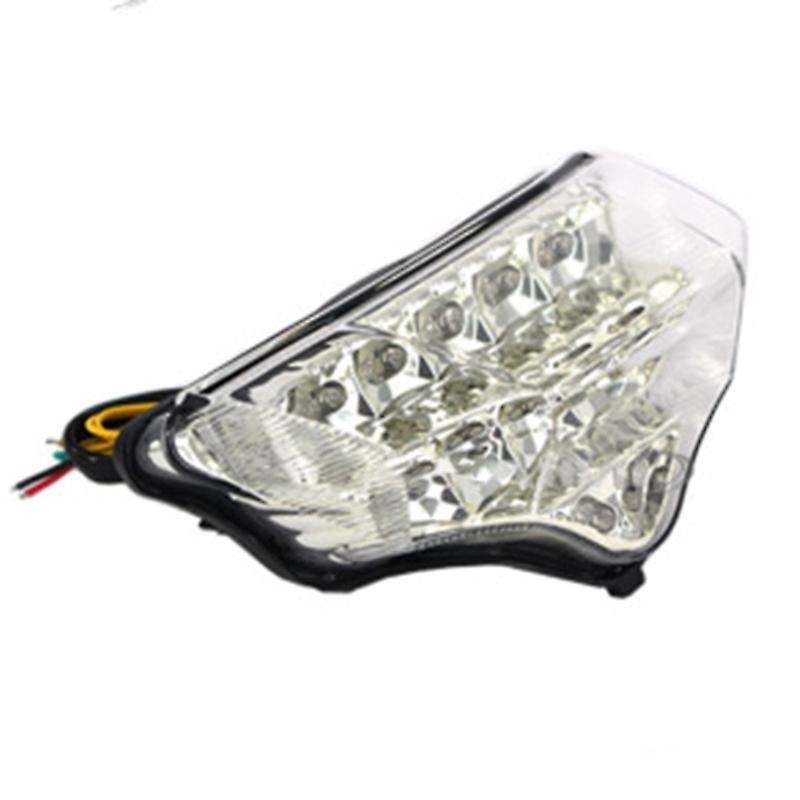 Motorcycle Rear Tail Light Integrated Rear LED Turn Signal for FZ6 2004-2008 (Clear)